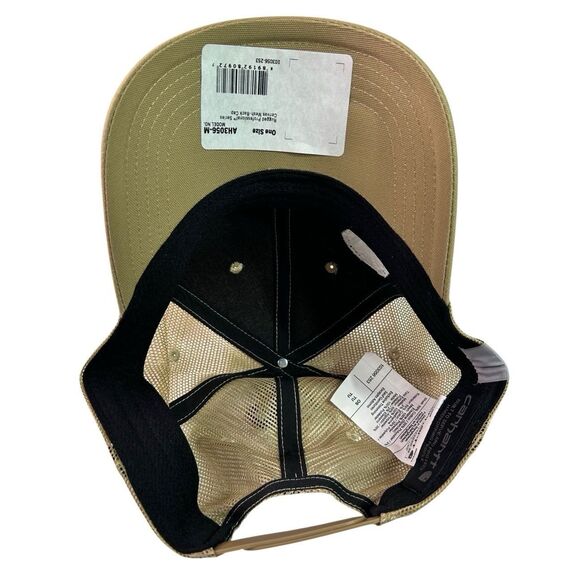 Carhartt Men's MSPS Rugged Flex Mesh-Back Logo Patch Snapback Tan Cap Hat - Picture 9 of 13